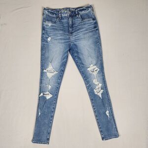 American Eagle Dream Jean Super Hi-Rise Jegging Distressed Women’s Size 10